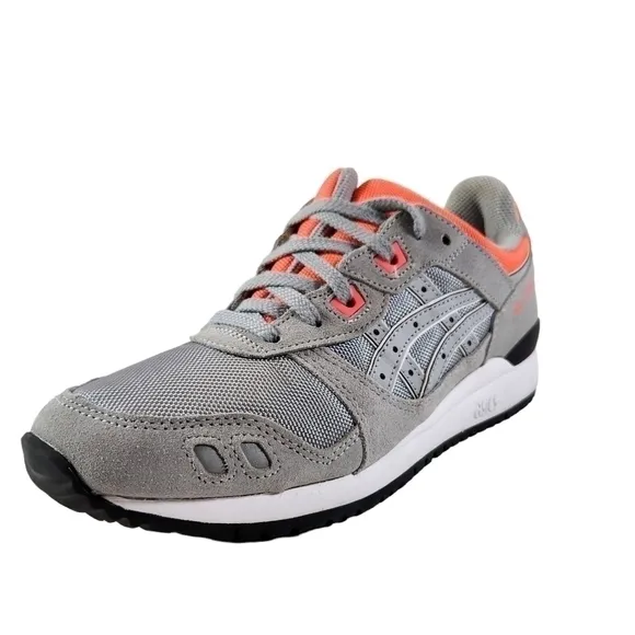 Asics GEL-LYTE III OG Piedmont Gray Neon Orange Sneaker Mens 8 Shoes Sneakers