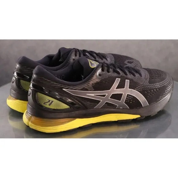 Asics Gel Nimbus 21 $130 Men's Running Shoes Size 13 Black Yellow