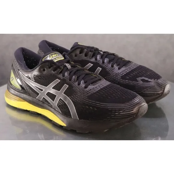 Asics Gel Nimbus 21 $130 Men's Running Shoes Size 13 Black Yellow