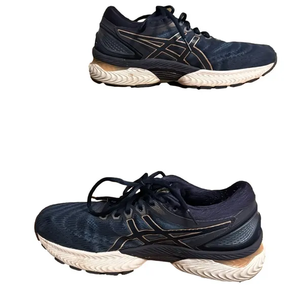 ASICS Gel Nimbus 22 Navy Blue Running Shoes Lace Up Low Top Women Size 10