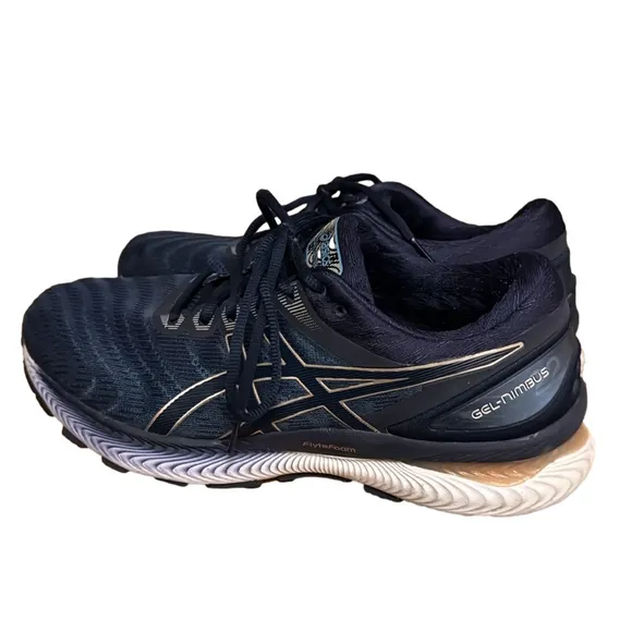 ASICS Gel Nimbus 22 Navy Blue Running Shoes Lace Up Low Top Women Size 10