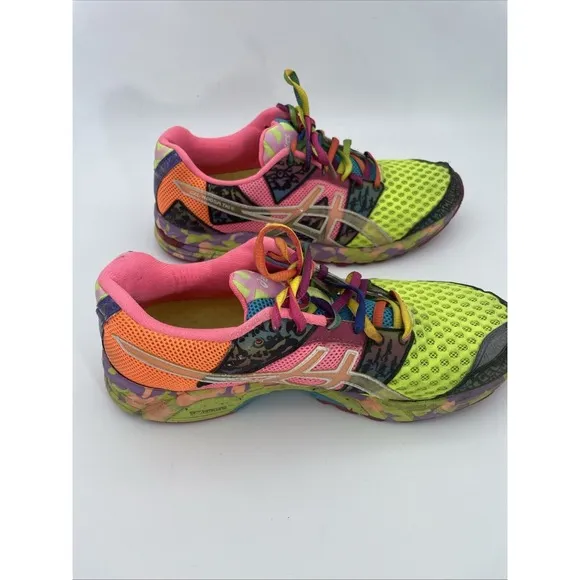 Asics Gel Noosa Tri 8 T356N Orange Yellow Green Womens Size 8.5 Running Shoes