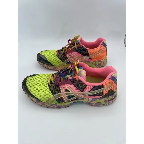 Asics Gel Noosa Tri 8 T356N Orange Yellow Green Womens Size 8.5 Running Shoes