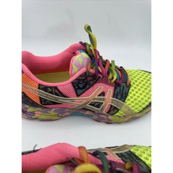 Asics Gel Noosa Tri 8 T356N Orange Yellow Green Womens Size 8.5 Running Shoes