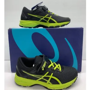 ASICS GT-1000 PS Size 3 Youth Black/Green Mesh Athletic Shoes New