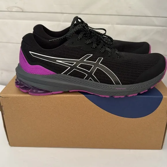 ASICS GT-1000 Women's Size 9.5 Black and Purple Running Shoes