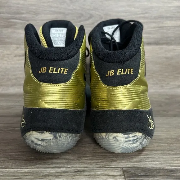 ASICS JB Elite IV Wrestling Shoes Men's 12 Black Gold 1081A016‎