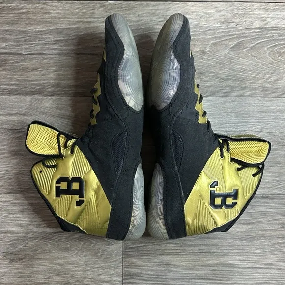 ASICS JB Elite IV Wrestling Shoes Men's 12 Black Gold 1081A016‎