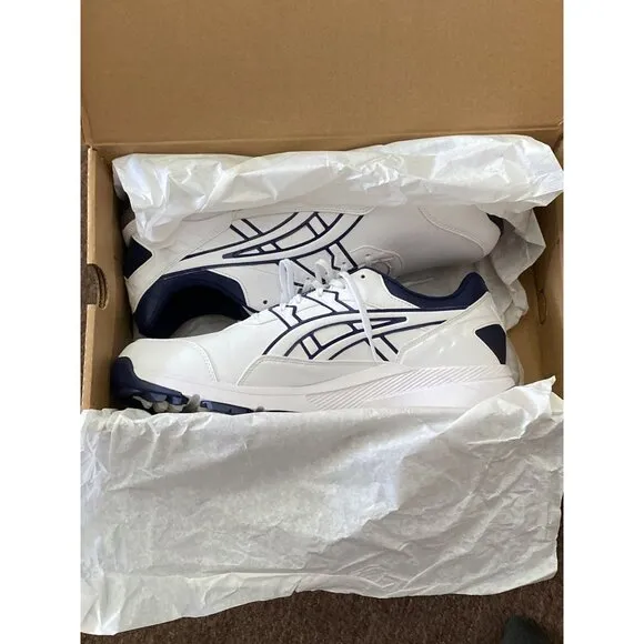 ASICS Mens GEL-PRESHOT Golf Shoes White/Navy Size 12 Durable Traction &amp; Ortholit