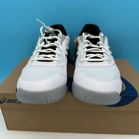 Asics Men's Upcourt 5 Volleyball Pickleball Shoes, Size 12, White/Gunmetal