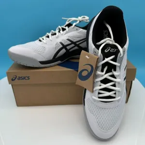 Asics Men's Upcourt 5 Volleyball Pickleball Shoes, Size 12, White/Gunmetal