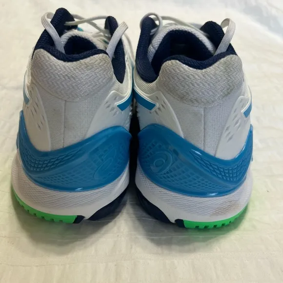 ASICS Men's White and Blue Tennis shoes
