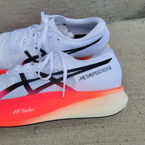 Asics Metaspeed Edge Running Shoes White Black Sneakers Athletic Unisex M8.5 W10