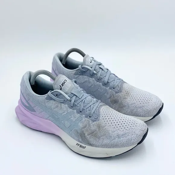 Asics Womens Dynablast 1012A701 Gray Running Shoes Lace Up Low Top Size 10