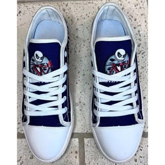 Atlanta Braves Men’s Canvas Sneakers Red White Blue Low Top Shoes NWOT Sz 39