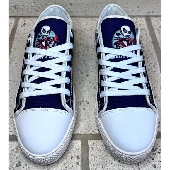 Atlanta Braves Men’s Canvas Sneakers Red White Blue Low Top Shoes NWOT Sz 39