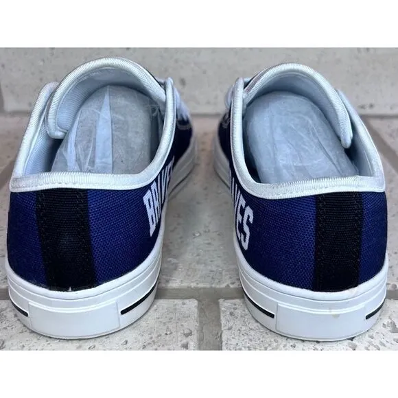 Atlanta Braves Men’s Canvas Sneakers Red White Blue Low Top Shoes NWOT Sz 39