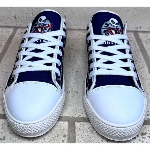 Atlanta Braves Men’s Canvas Sneakers Red White Blue Low Top Shoes NWOT Sz 39