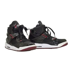 B2 Auth NIKE AIR JORDAN Flight 45 Black Patent High Bred Shoes DC2597-001 Sz 6Y