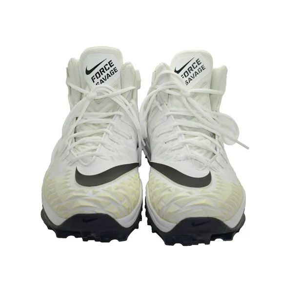 B5 NEW NIKE Force Savage Shark Promo White Black Cleats Shoes 923306-101 Size 16