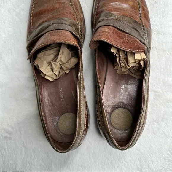 Bacco Bucci Polari‎ Brown Calfskin Leather Loafer Shoe Size 10 Made In Italy