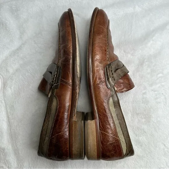 Bacco Bucci Polari‎ Brown Calfskin Leather Loafer Shoe Size 10 Made In Italy