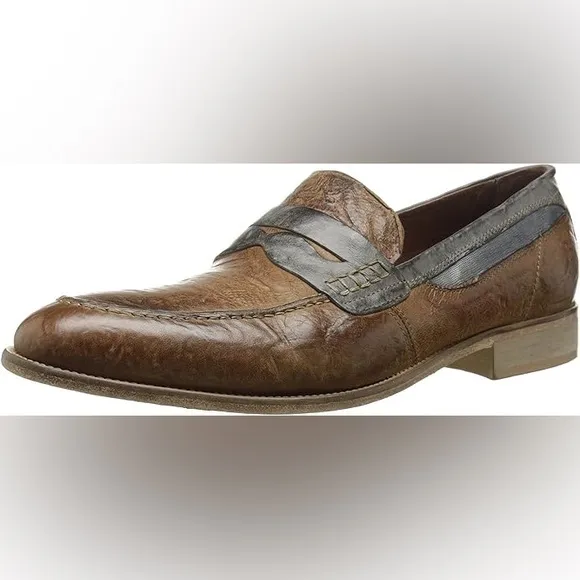 Bacco Bucci Polari Brown Calfskin Leather‎ Loafer Shoe Size 10 Made In Italy