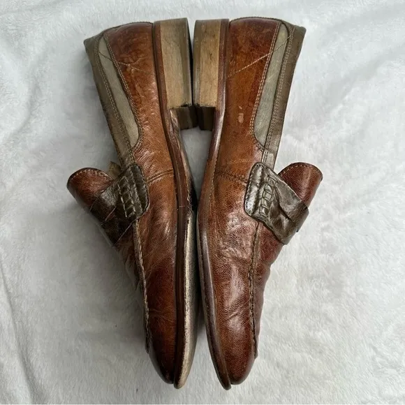 Bacco Bucci Polari Brown Calfskin Leather‎ Loafer Shoe Size 10 Made In Italy