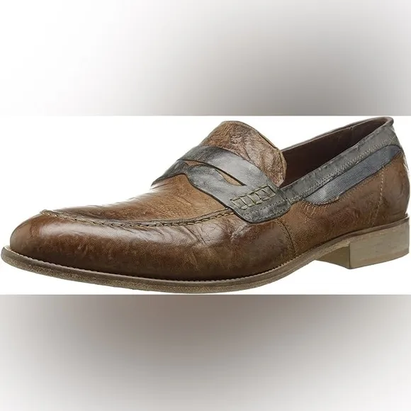 Bacco Bucci Polari‎ Brown Calfskin Leather Loafer Shoe Size 10 Made In Italy