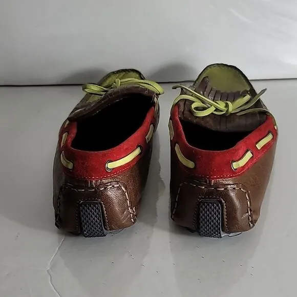 Bacco Bucci &quot;Rai&quot; Brown/Green Multi-Colored Kilty Shoes