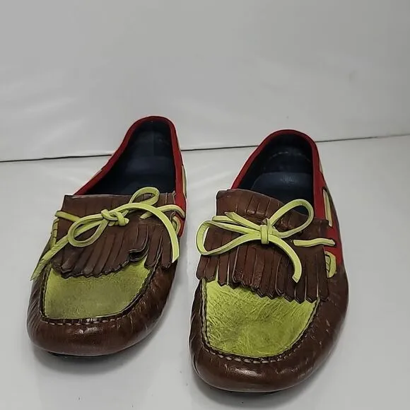 Bacco Bucci &quot;Rai&quot; Brown/Green Multi-Colored Kilty Shoes