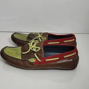 Bacco Bucci &quot;Rai&quot; Brown/Green Multi-Colored Kilty Shoes