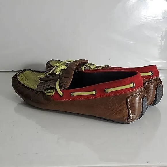 Bacco Bucci &quot;Rai&quot; Brown/Green Multi-Colored Kilty Shoes