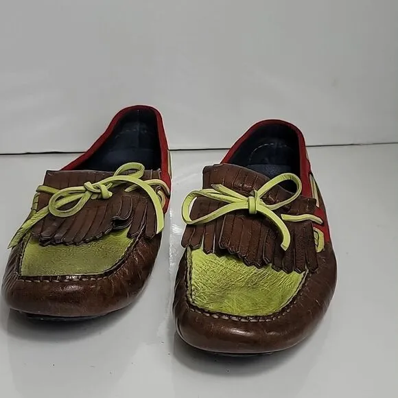 Bacco Bucci &quot;Rai&quot; Brown/Green Multi-Colored Kilty Shoes