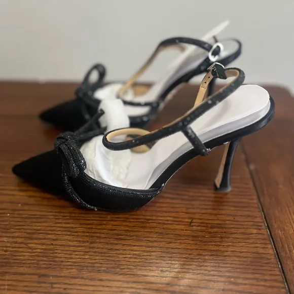 Badgley‎ Mischka Elaine Pump heel black bow detail New 6