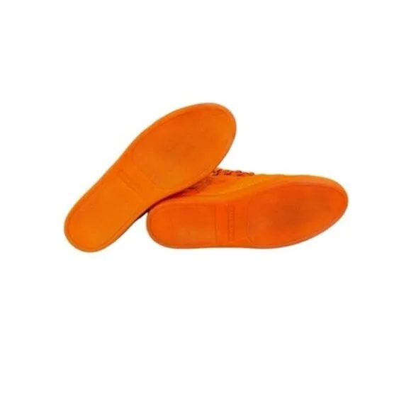 BALENCIAGA Arena Leather High-Top Sneakers Shoes Orange