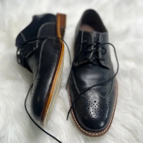 Banana Republic Digby Brogue Black Leather Wingtip Dress Shoes Men’s Size 9