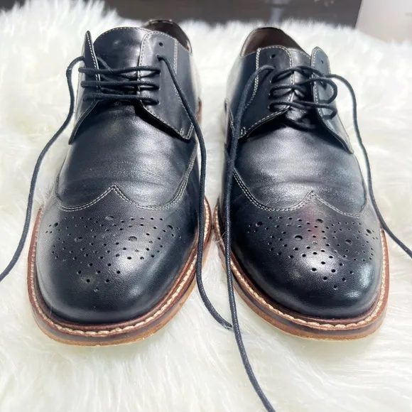 Banana Republic Digby Brogue Black Leather Wingtip Dress Shoes Men’s Size 9