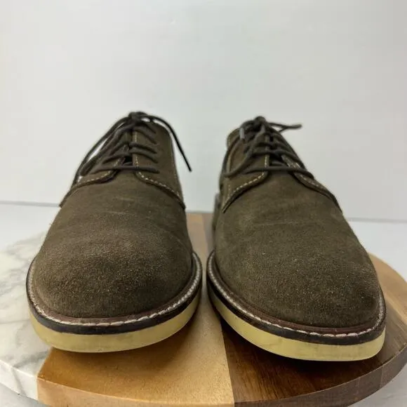 BANANA REPUBLIC OWEN Suede Oxford Olive Green Dress Shoes Lace Up OXFORD 8.5M