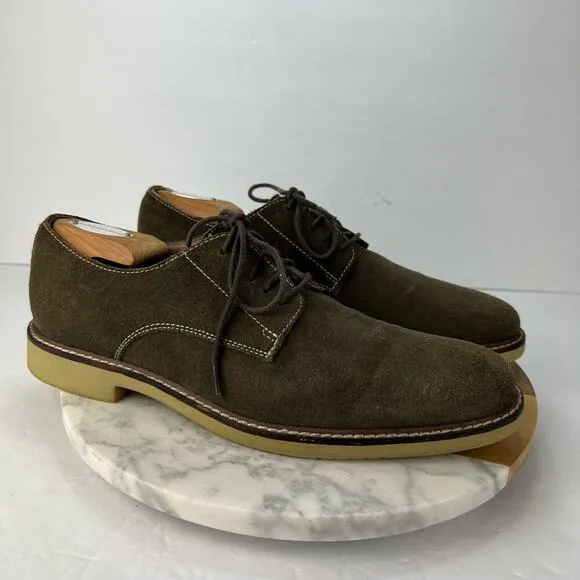 BANANA REPUBLIC OWEN Suede Oxford Olive Green Dress Shoes Lace Up OXFORD 8.5M