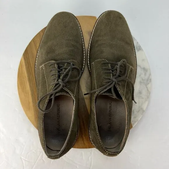 BANANA REPUBLIC OWEN Suede Oxford Olive Green Dress Shoes Lace Up OXFORD 8.5M
