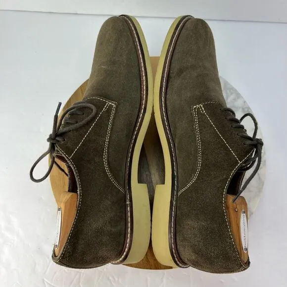 BANANA REPUBLIC OWEN Suede Oxford Olive Green Dress Shoes Lace Up OXFORD 8.5M