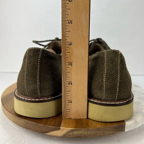 BANANA REPUBLIC OWEN Suede Oxford Olive Green Dress Shoes Lace Up OXFORD 8.5M