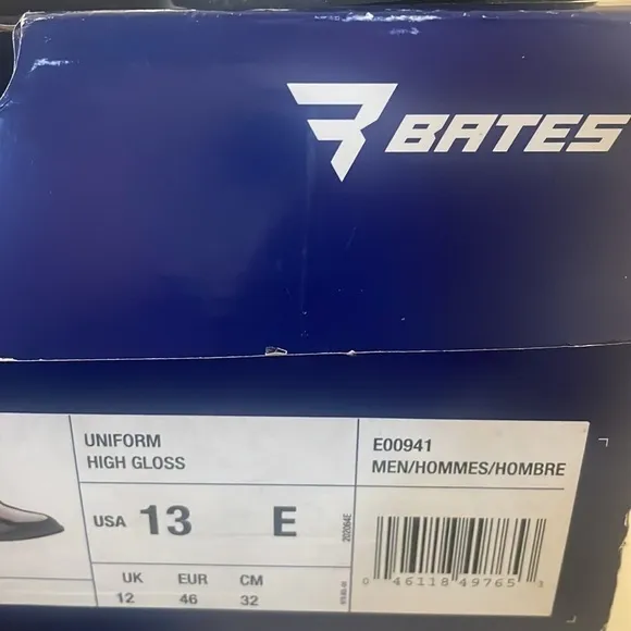 Bates shoes uniform high gloss lace up black shiny professional shoe Sz 13E