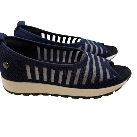Bernie Meg Women's Size 7.5 Blue Slip-On Flats Breathable Casual Shoes