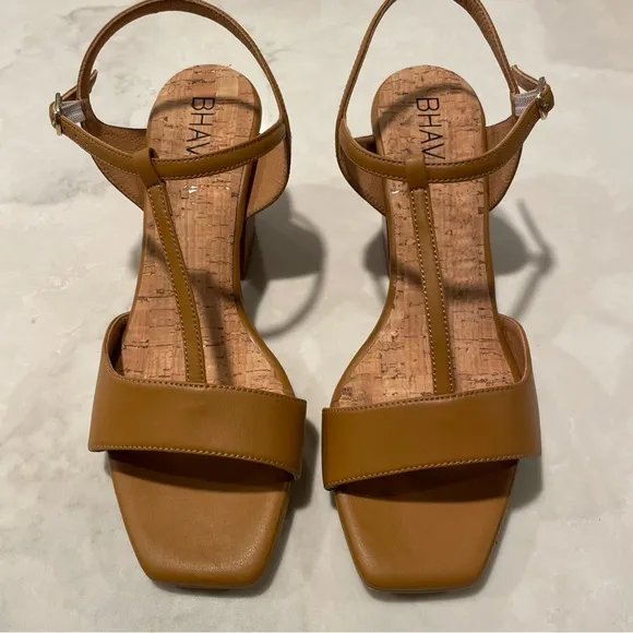 Bhava IMANI WEDGE SANDAL, Natural Color, Size 39 (US 8.5 - 9) - New, Spring