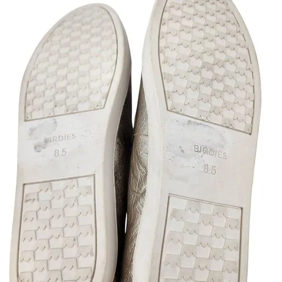 Birdies Gold Slip-On Leather Flats Lightweight Size 8.5 Womens Casual Shoes