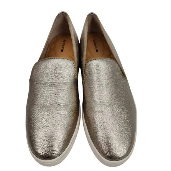 Birdies Gold Slip-On Leather Flats Lightweight Size 8.5 Womens Casual Shoes
