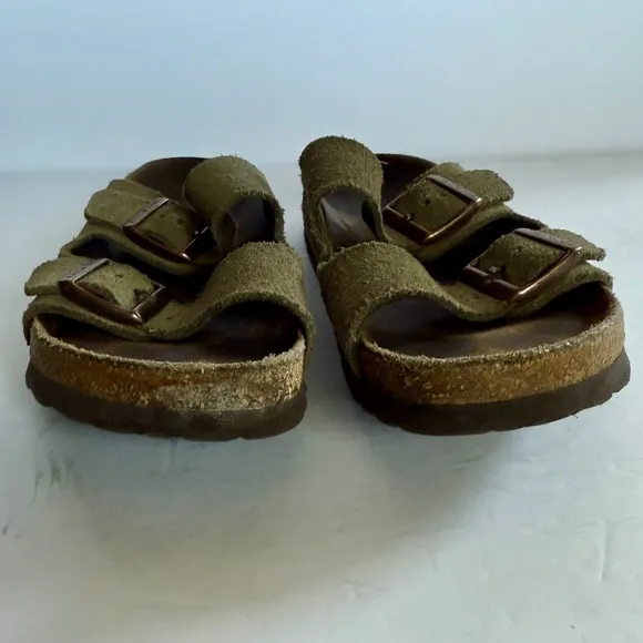 Birkenstock Arizona Soft Footbed Taupe Suede Size 5-5.5
