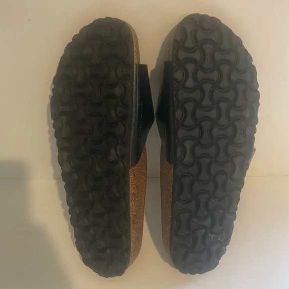 Birkenstock Madrid Big Buckle Slide Sandal in Black